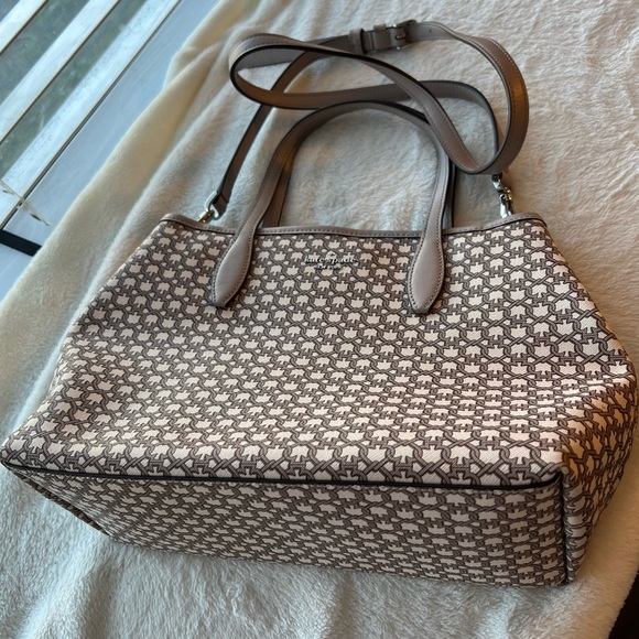 Beautiful authentic Kate Spade satchel bag. Gray and white color, like new. - Picture 11 of 15